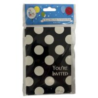 C-FDPT6684  8Pc B&W Polka Invite Cards