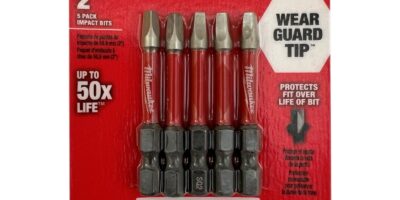 C-48-32-4606  Milwaukee 2" SQ2 5pc Impact Square Recess #2 Power Bits